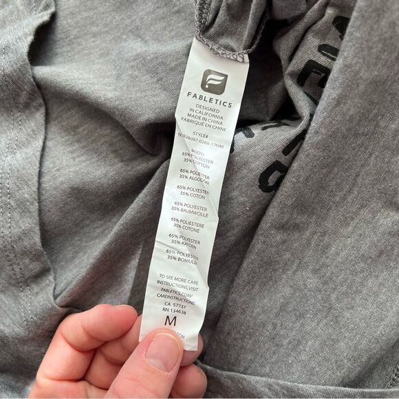 Fabletics Heather Grey “Never Settle” Janis Muscle Tank  Top - Picture 9 of 9